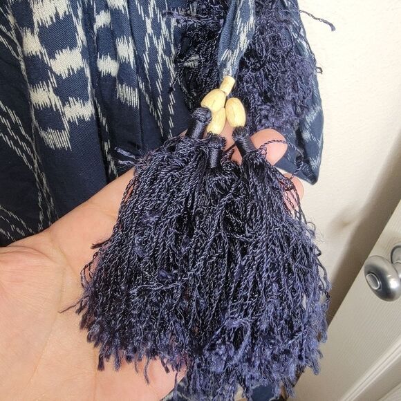 Soft Surroundings batik wrap belt full linen blend skirt PS petite Small - Picture 4 of 6